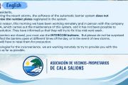 Problemes tècnics - Barreres de la Cala